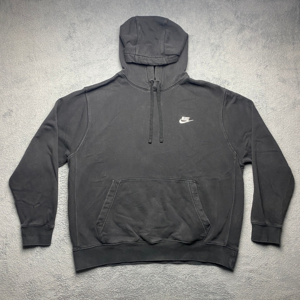 Nike Hoodie Mens XL Sportswear Club Fleece Pullover Hoodie Black BV2654-010